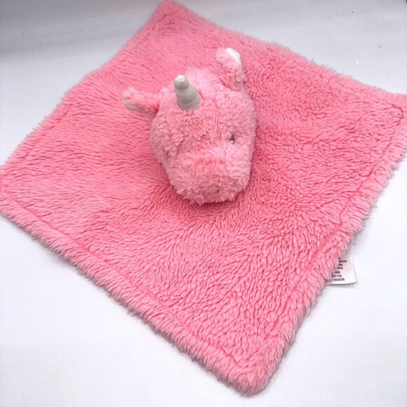 Parents Choice Pink Plush Unicorn Lovey Blanket Stuffed Animal Security Comfort - Picture 2 of 9